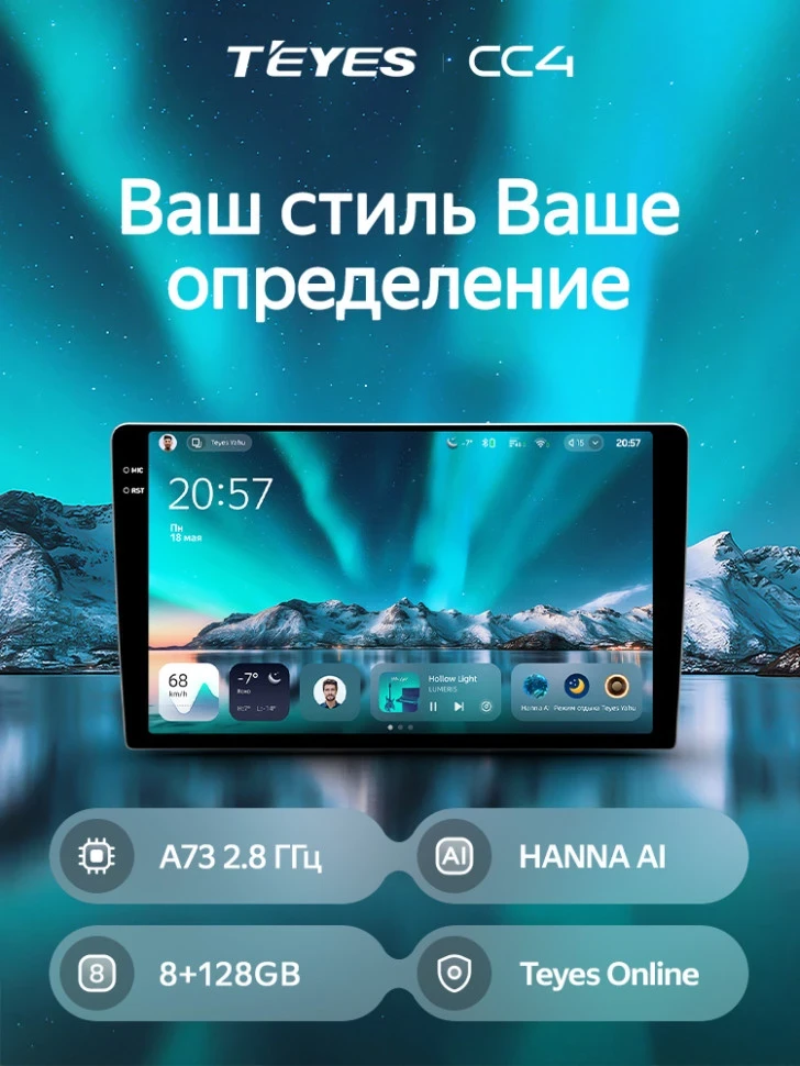 Штатная магнитола Teyes CC4 6/64 Citroen C-Crosser 1 (2007-2013) Декор Тип-A