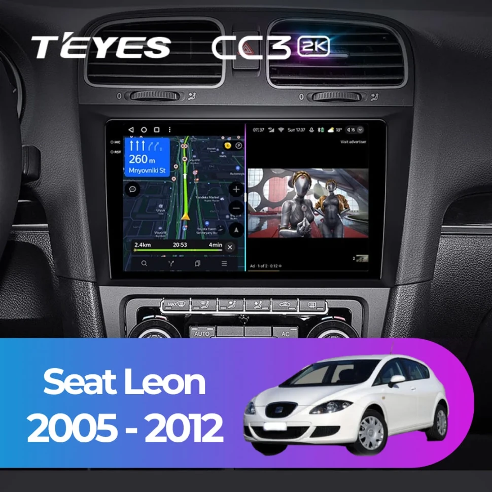 Штатная магнитола Teyes CC3 2K 4/32 Seat Leon (2005-2012)