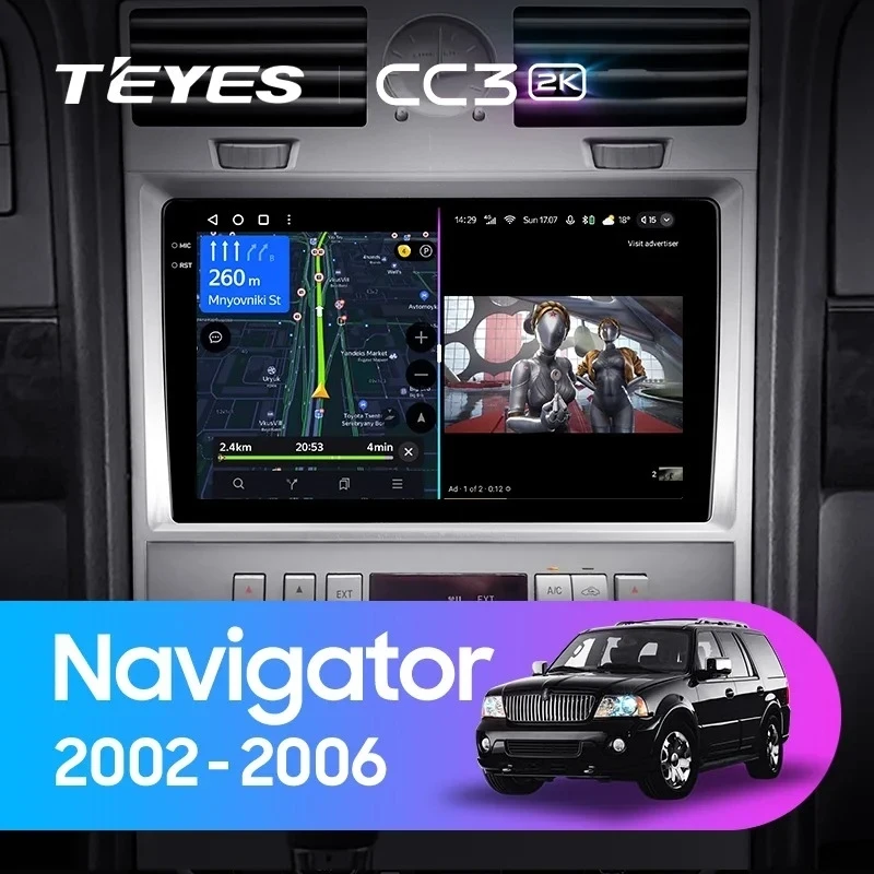Штатная магнитола Teyes CC3 2K 6/128 Lincoln Navigator (2002-2006)