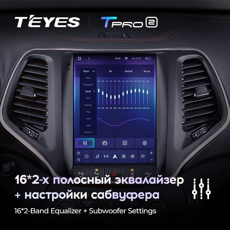 Штатная магнитола Tesla style Teyes TPRO 2 6/128 Jeep Cherokee 5 KL (2013-2018)