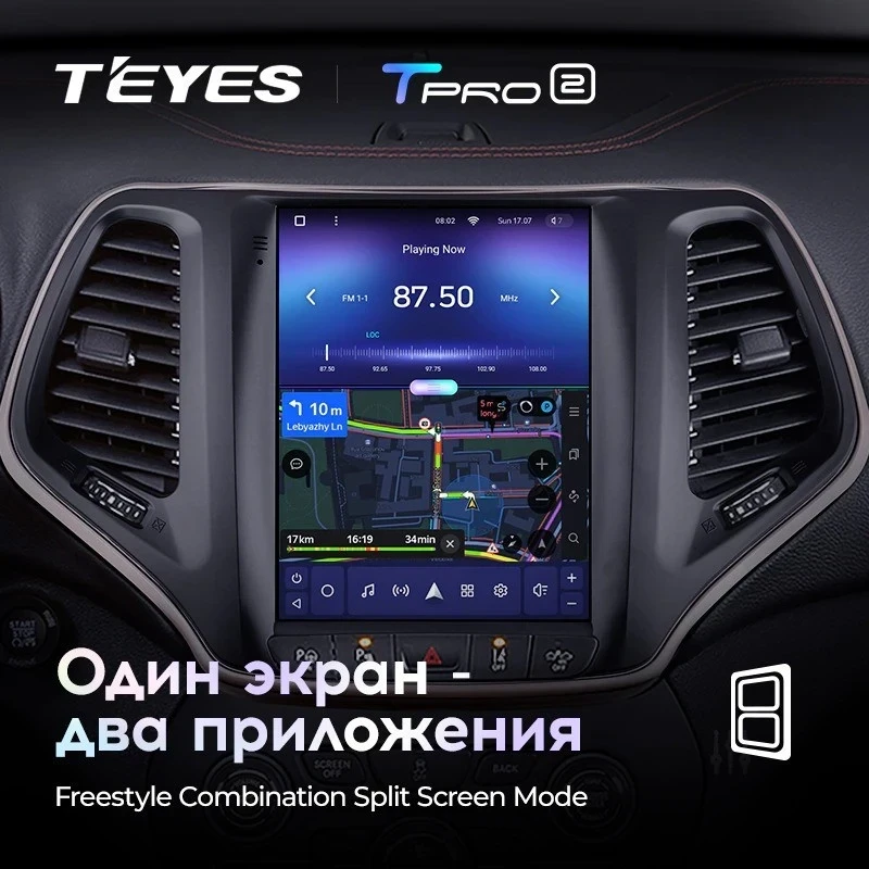 Штатная магнитола Tesla style Teyes TPRO 2 6/128 Jeep Cherokee 5 KL (2013-2018)