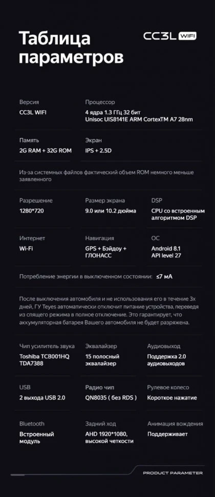 Штатная магнитола Teyes CC3L WiFi 2/32 Kia Ceed 3 CD (2018-2022)