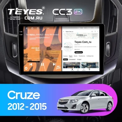 Штатная магнитола Teyes CC3 2K 4/64 Chevrolet Cruze J300 J308 (2012-2015) F2 (черная)