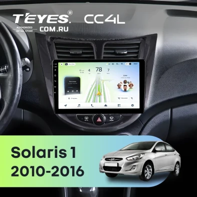 Штатная магнитола Teyes CC4L 6/64 Hyundai Solaris 1 (2010-2016) F2 (черный глянец)