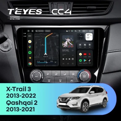 Штатная магнитола Teyes CC4 6/64 Nissan Qashqai 2 (2013-2021) F2 климат контроль Тип-AB