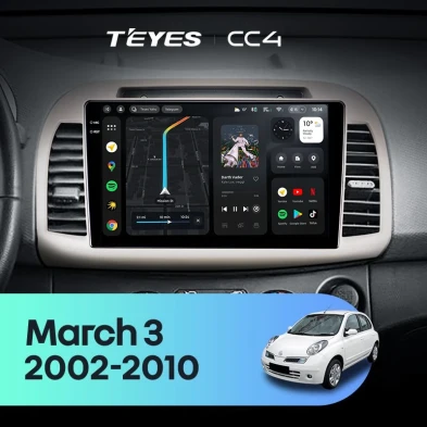 Штатная магнитола Teyes CC4 8/128 Nissan March 3 K12 (2002-2010)
