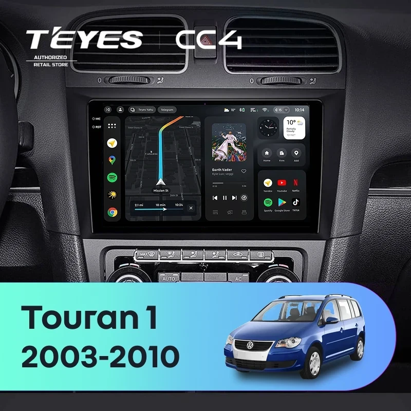 Штатная магнитола Teyes CC4 6/64 Volkswagen Touran 1 (2003-2010)