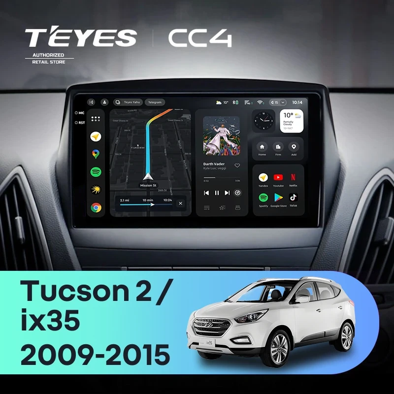 Штатная магнитола Teyes CC4 8/128 Hyundai ix35 (2009-2015) (Tucson 2) Тип-AB