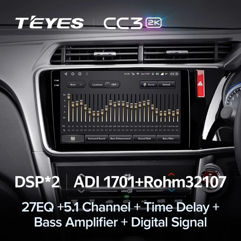 Штатная магнитола Teyes CC3 2K 6/128 Honda City (2014-2017) Тип-A Правый руль