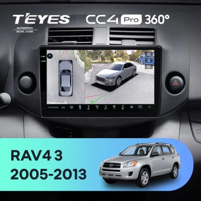 Штатная магнитола Teyes CC4 Pro 360 12/256 Toyota RAV4 3 XA30 (2005-2013) F2 10"