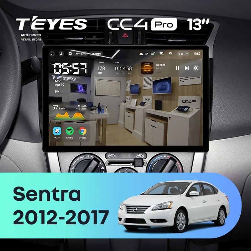 Штатная магнитола Teyes CC4 Pro 8/128 Nissan Sentra B17 (2012-2017) (13")