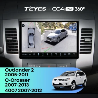 Штатная магнитола Teyes CC4 Pro 360 8/128 Peugeot 4007 (2007-2012) Тип-A (11")