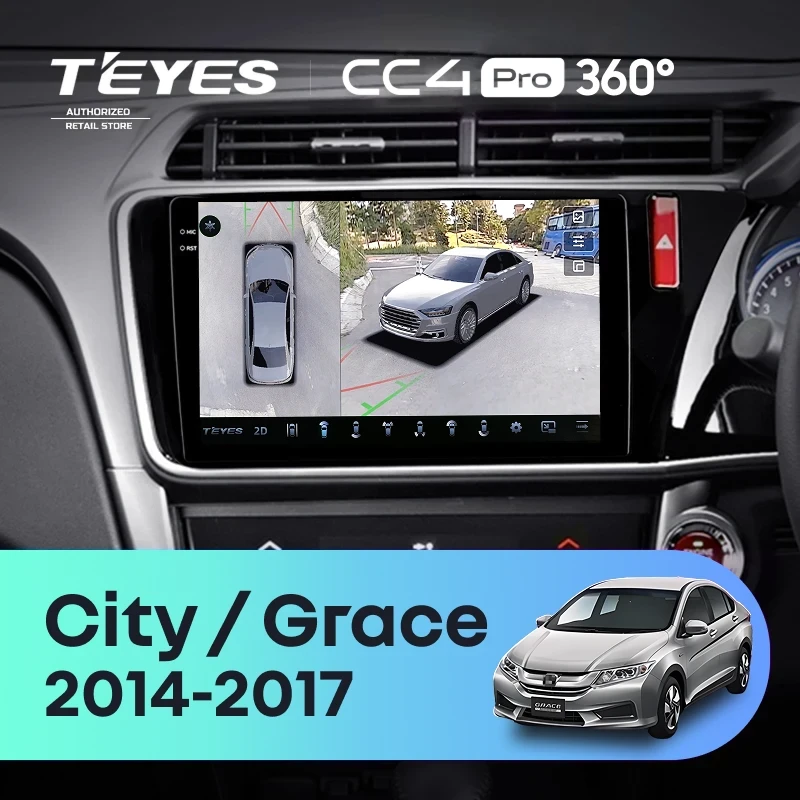 Штатная магнитола Teyes CC4 Pro 360 12/256 Honda City (2014-2017) Тип-B Правый руль