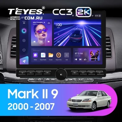 Штатная магнитола Teyes CC3 2K 6/128 Toyota Mark II 9 X110 (2000-2007) F2 (13" с кнопками)