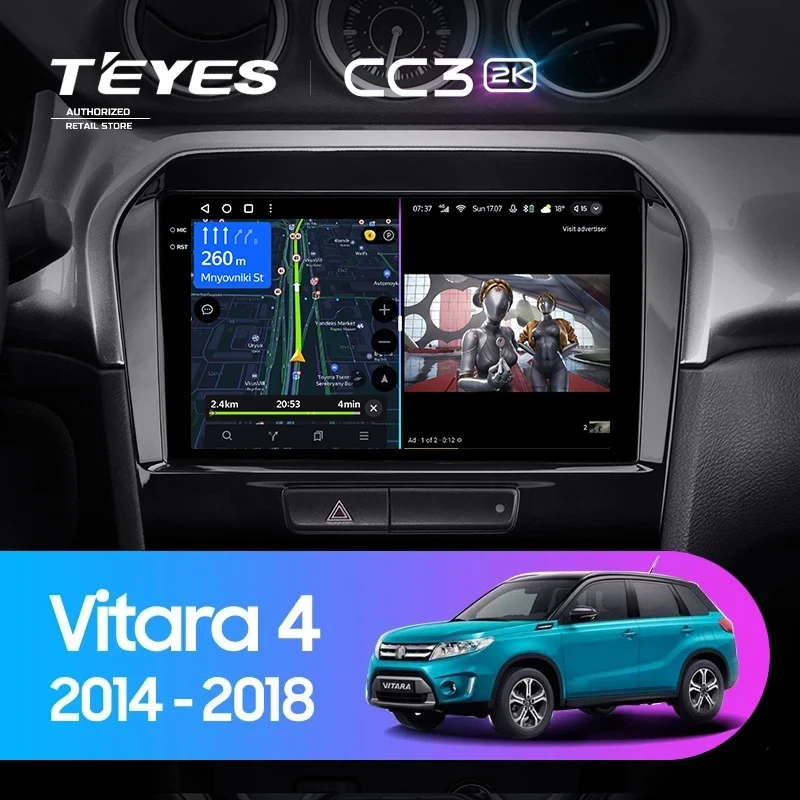 Штатная магнитола Teyes CC3 2K 6/128 Suzuki Vitara 2 (2014-2018)