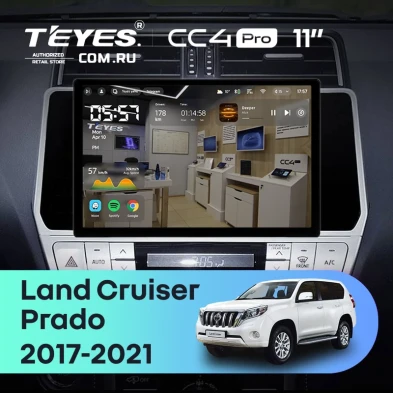 Штатная магнитола Teyes CC4 Pro 12/256 Toyota Land Cruiser Prado 150 (2017-2021) (11")
