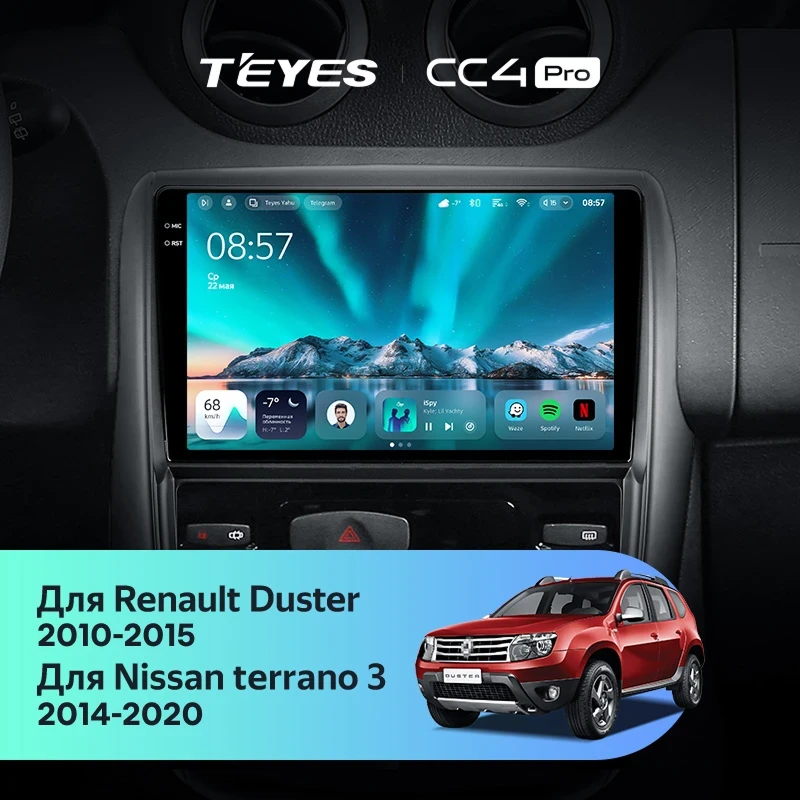 Штатная магнитола Teyes CC4 Pro 8/128 Nissan Terrano (2014-2020)