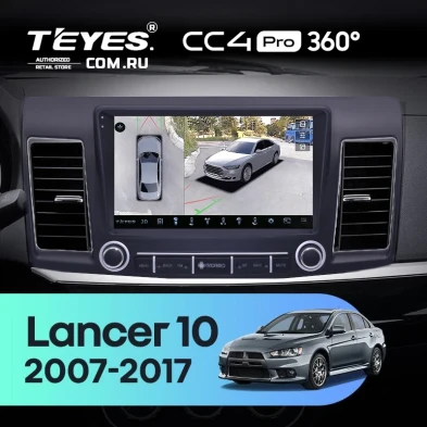 Штатная магнитола Teyes CC4 Pro 360 12/256 Mitsubishi Lancer 10 (2007-2017) F3 с кнопками Тип-A
