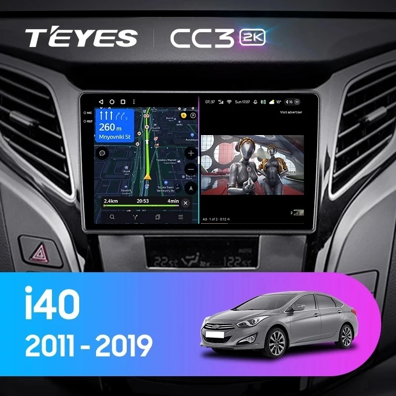 Штатная магнитола Teyes CC3 2K 4/32 Hyundai i40 (2011-2019)