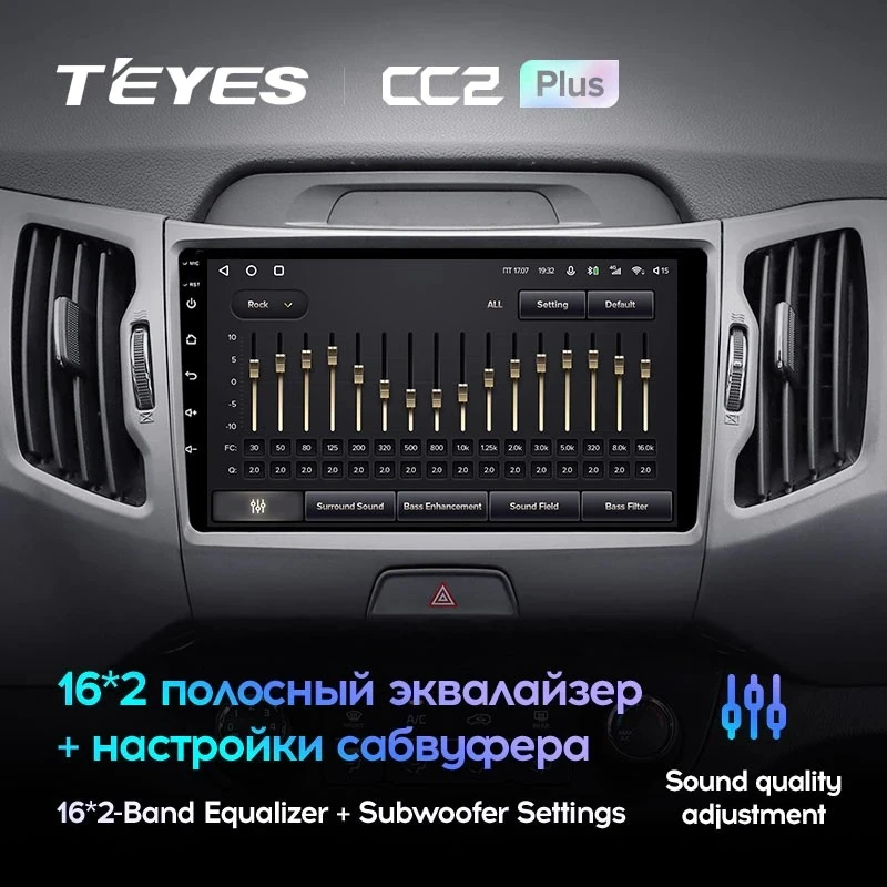 Штатная магнитола Teyes CC2 Plus 4/32 Kia Sportage 3 SL (2010-2016) Тип-A
