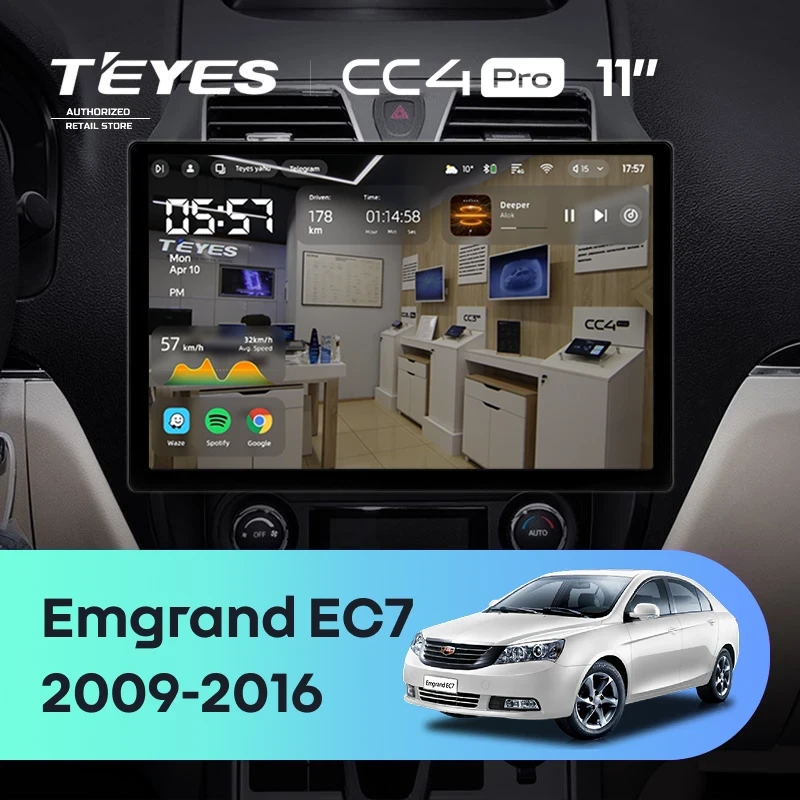 Штатная магнитола Teyes CC4 Pro 12/256 Geely Emgrand EC7 1 (2009-2016) (11")