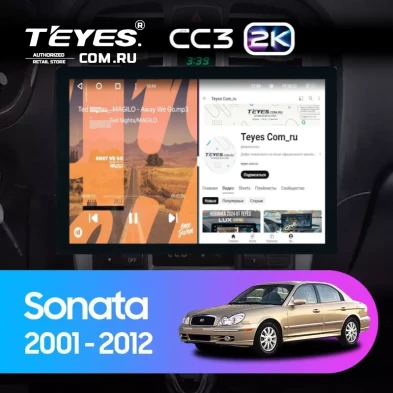 Штатная магнитола Teyes CC3 2K 4/32 Hyundai Sonata EF рестайлинг (2001-2012) (13")