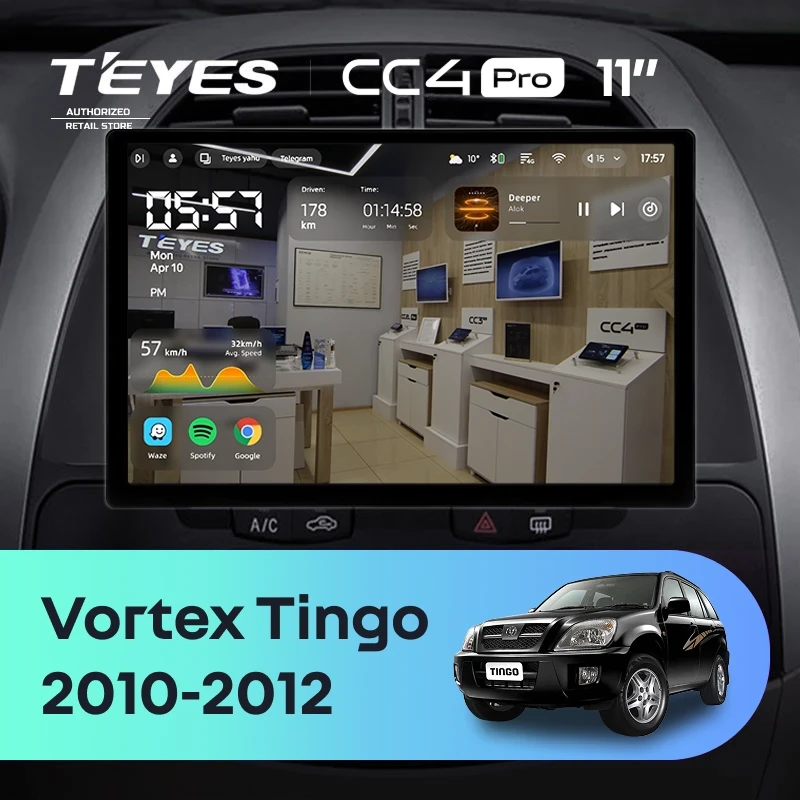 Штатная магнитола Teyes CC4 Pro 12/256 Vortex Tingo (2010-2012) (11")