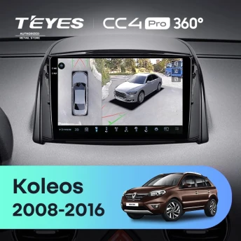 Штатная магнитола Teyes CC4 Pro 360 8/128 Renault Koleos (2008-2016) Тип-A