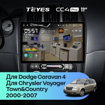 Штатная магнитола Teyes CC4 Pro 8/128 Chrysler Voyager (2000-2007) Тип-B (11")
