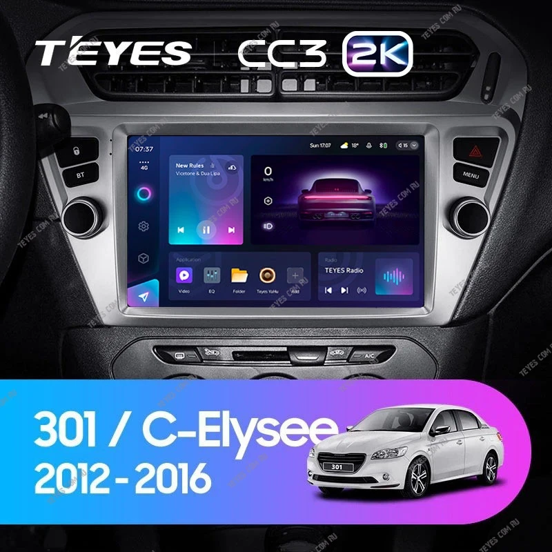 Штатная магнитола Teyes CC3 2K 4/32 Citroen C-Elysee (2012-2016) F1