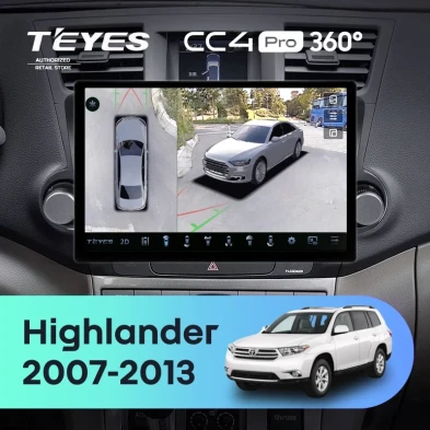 Штатная магнитола Teyes CC4 Pro 360 8/128 Toyota Highlander 2 XU40 (2007-2013) F1 (13")