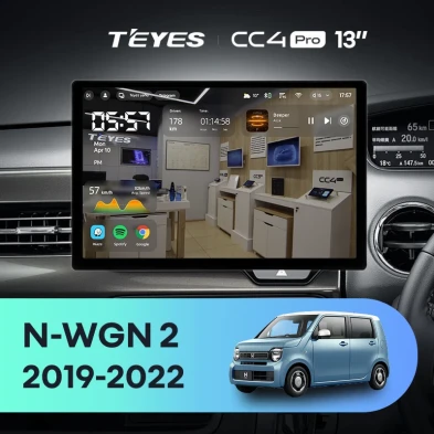 Штатная магнитола Teyes CC4 Pro 8/128 Honda N-WGN 2 (2019-2022) Правый руль (13")