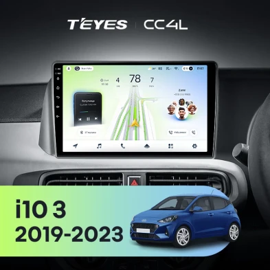Штатная магнитола Teyes CC4L 6/64 Hyundai i10 3 (2019-2023) Правый руль