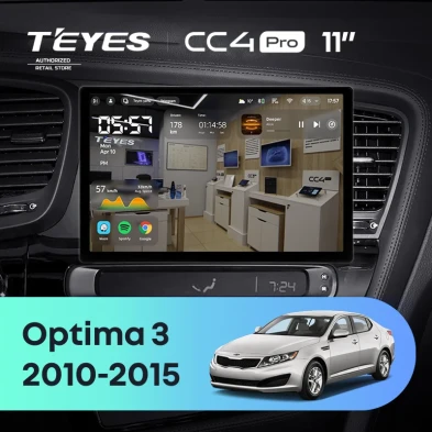 Штатная магнитола Teyes CC4 Pro 8/128 Kia Optima 3 TF (2010-2015) F2 (11")