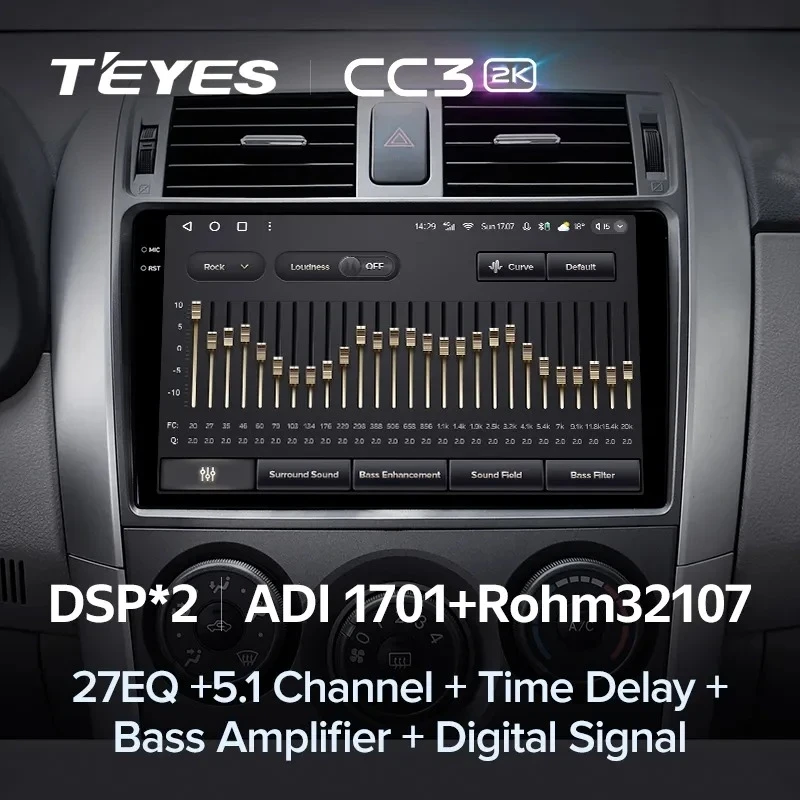 Штатная магнитола Teyes CC3 2K 6/128 Toyota Corolla 10 E140 E150 (2006-2013) Тип-A