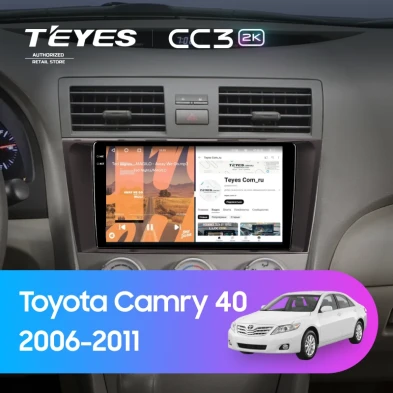 Штатная магнитола Teyes CC3 2K 4/64 Toyota Camry 6 XV 40 (2006-2011) F3 (черная)