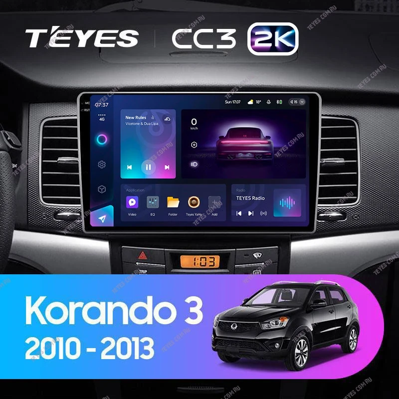 Штатная магнитола Teyes CC3 2K 4/64 SsangYong Korando 3 (2010-2013)