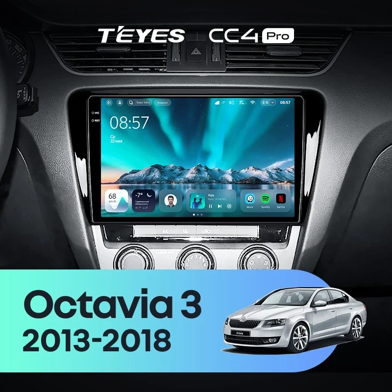 Штатная магнитола Teyes CC4 Pro 8/128 Skoda Octavia 3 A7 (2013-2018) Тип-A