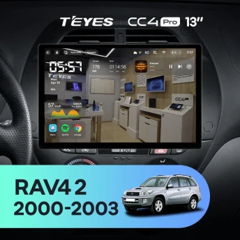 Штатная магнитола Teyes CC4 Pro 12/256 Toyota RAV4 2 CA20 (2000-2003) F3 (13")