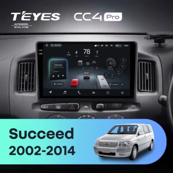 Штатная магнитола Teyes CC4 Pro 8/128 Toyota Succeed (2002-2014) Правый руль
