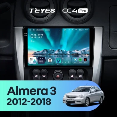 Штатная магнитола Teyes CC4 Pro 12/256 Nissan Almera 3 G15 (2012-2018) F1