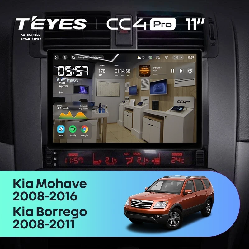 Штатная магнитола Teyes CC4 Pro 12/256 Kia Mohave (2008-2016) (11")