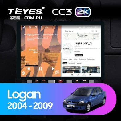 Штатная магнитола Teyes CC3 2K 4/32 Renault Logan 1 (2004-2009) (13")