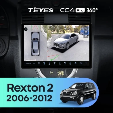 Штатная магнитола Teyes CC4 Pro 360 12/256 SsangYong Rexton Y250 2 (2006-2012) (11")