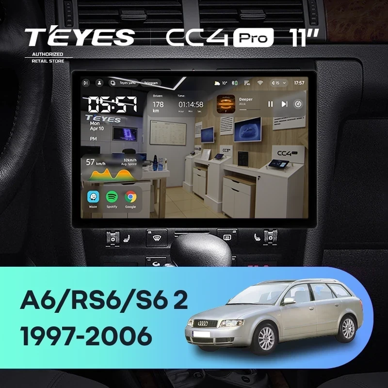 Штатная магнитола Teyes CC4 Pro 12/256 Audi A6 2 (1997-2004) (11")