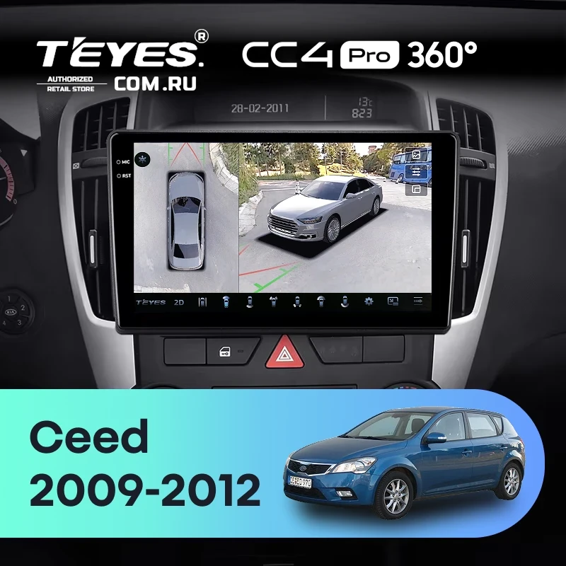 Штатная магнитола Teyes CC4 Pro 360 8/128 Kia Ceed (2009-2012)