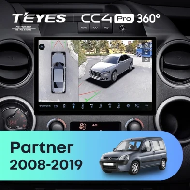Штатная магнитола Teyes CC4 Pro 360 12/256 Peugeot Partner (2008-2019) (11")