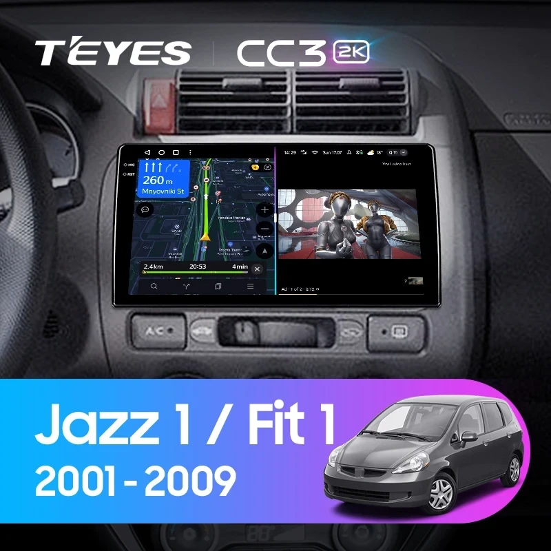 Штатная магнитола Teyes CC3 2K 6/128 Honda Jazz 1 (2001-2009)