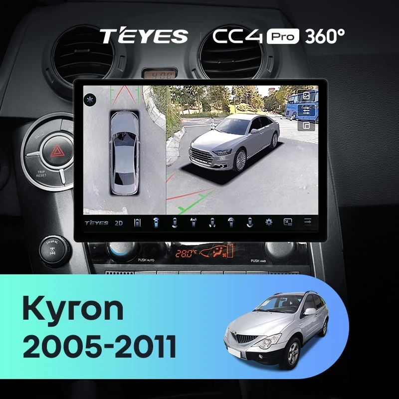 Штатная магнитола Teyes CC4 Pro 360 8/128 SsangYong Kyron (2005-2011) (11")