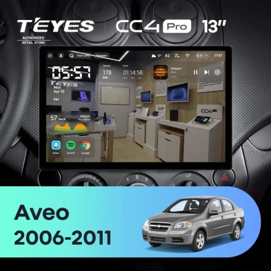 Штатная магнитола Teyes CC4 Pro 8/128 Chevrolet Aveo (2006-2011) (13")